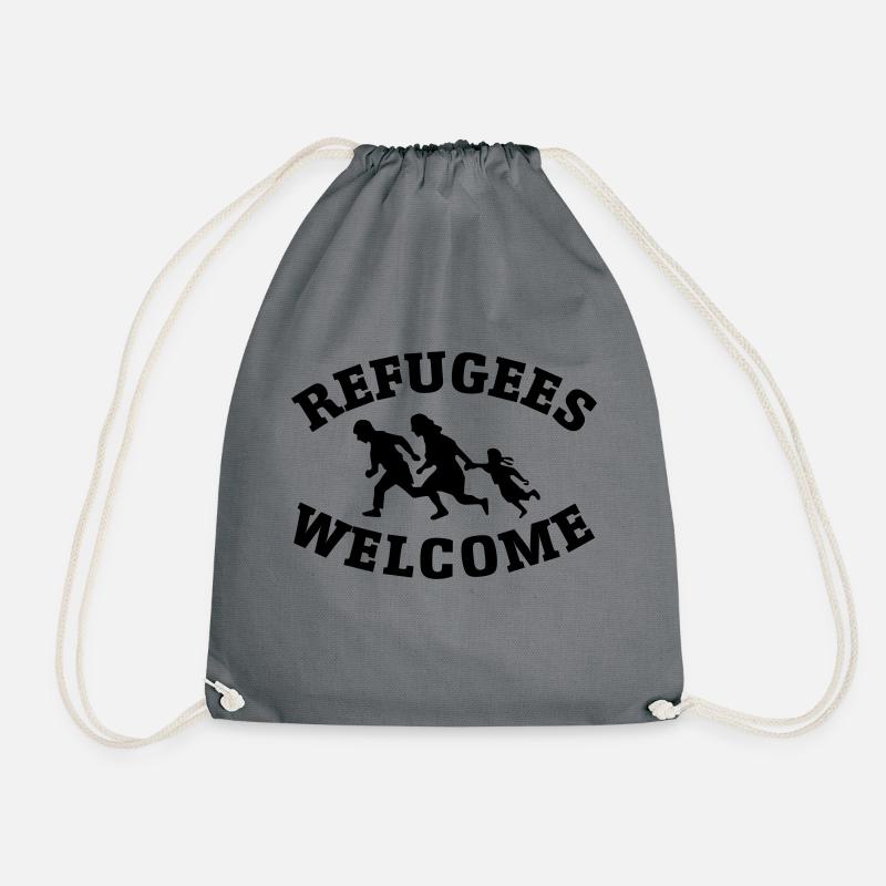 refugees flüchtlinge - Turnbeutel - Grau