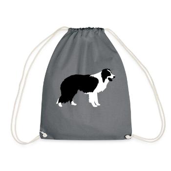 Border Collie - Turnbeutel - Grau - Vorne
