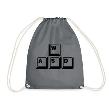 WASD Game Control Key combo - Drawstring Bag - grey - Front