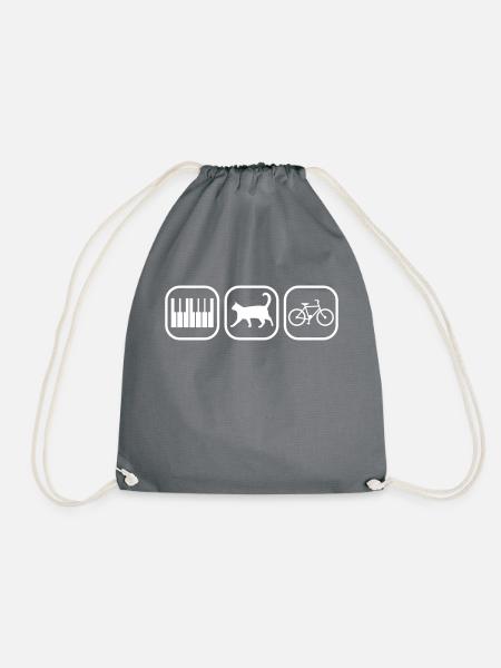 Piano Cat Bike - Turnbeutel - Grau