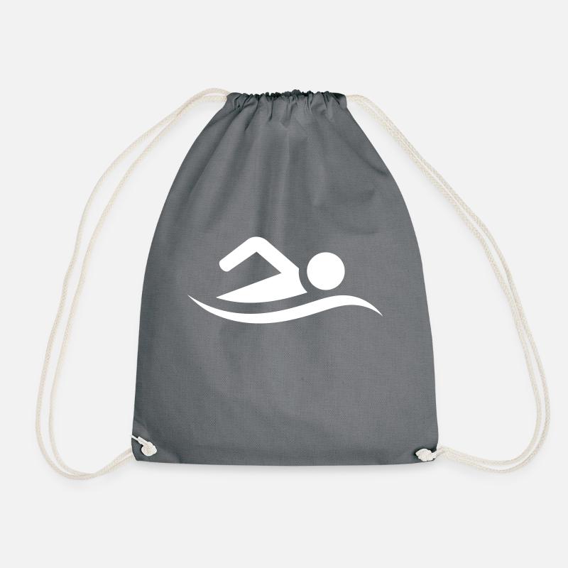 Icon Swimming Vector - Drawstring Bag - grey