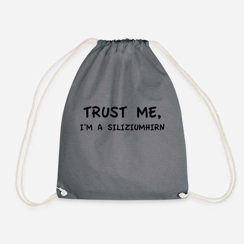 Trust Me I'm a Silicon Brain Monochrome - Drawstring Bag - grey