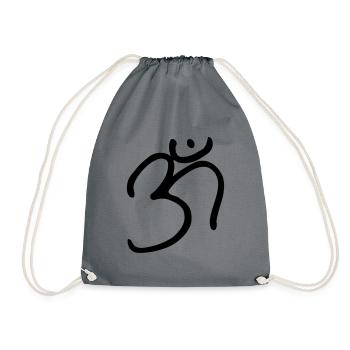 Om - Drawstring Bag - grey - Front