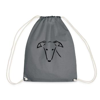 Greyhound head - Drawstring Bag - grey - Front