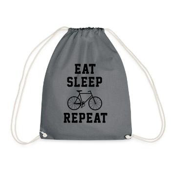 Eat sleep biking repeat - mountainbike - Turnbeutel - Grau - Vorne