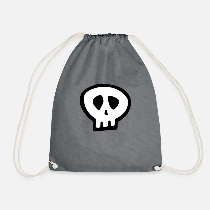 Skull1 (4020V) - Drawstring Bag - grey