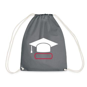 Doktorhut Geschenk zur Promotion/Dissertation - Turnbeutel - Grau - Vorne
