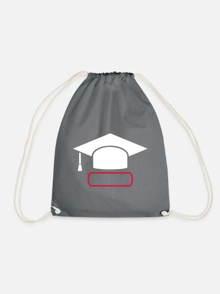 Doktorhut Geschenk zur Promotion/Dissertation - Turnbeutel - Grau