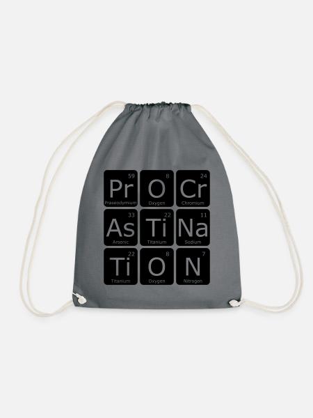 Procastionation dark - Drawstring Bag - grey