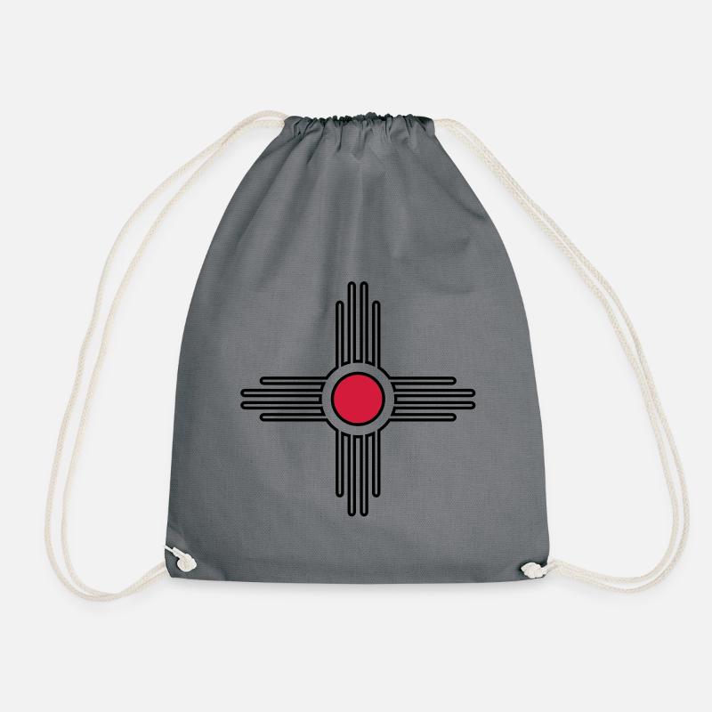Zia Sonne, Mexiko, Indianer Symbol - Turnbeutel - Grau