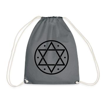 Hexagram, Magic, Merkaba, David Star, Yin Yang - Drawstring Bag - grey - Front