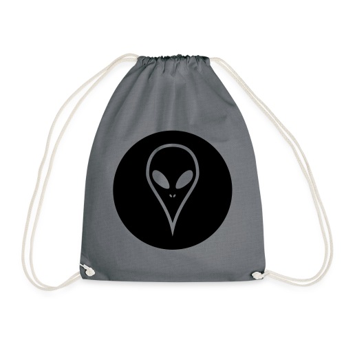 Alien head in circle, Ufo, alien - Drawstring Bag