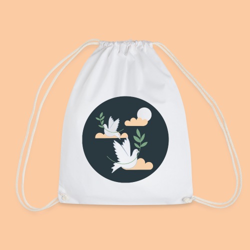 Peace Doves with Olive Branch - Drawstring Bag