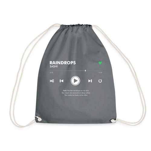 RAINDROPS - Play Button & Lyrics - Drawstring Bag