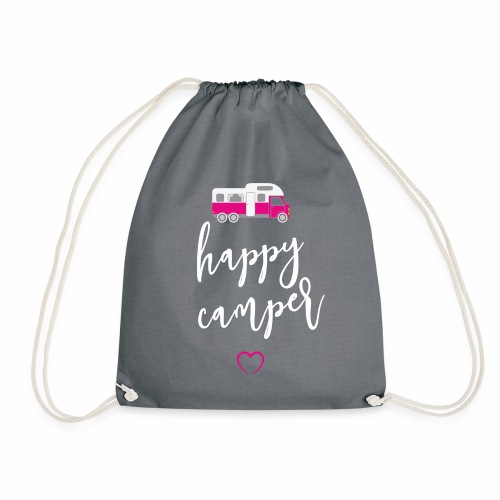 happy Camper pink weiss - Turnbeutel