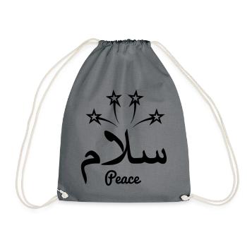Arab peace with stars - Drawstring Bag - grey - Front