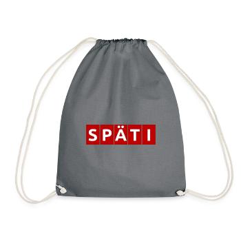 SPÄTI - Logo rot - Berliner Kultur - Nerd Humor - Turnbeutel - Grau - Vorne