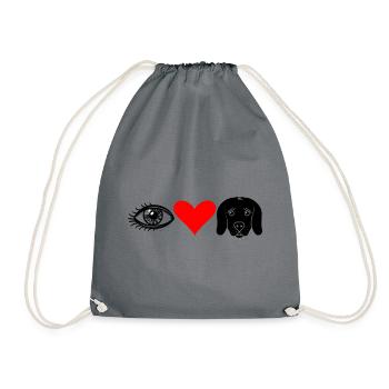 I (Eye) Love Dogs - Drawstring Bag - grey - Front