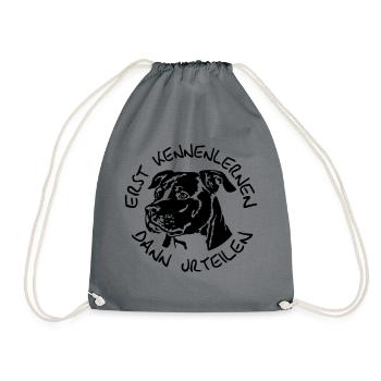 409S Staffordshire Terrier - Drawstring Bag - grey - Front