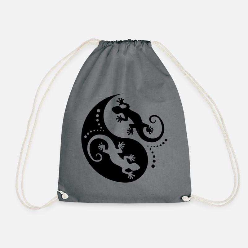 YIN & YANG Geckos black - Turnbeutel - Grau