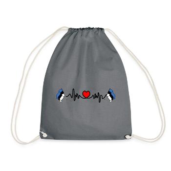 Heart rate cardio for Estonia - Drawstring Bag - grey - Front