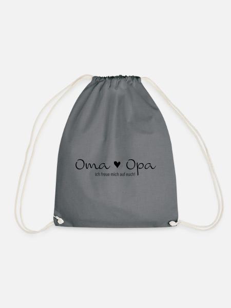 Oma Opa ich freue mich auf euch - Turnbeutel - Grau