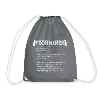 TECHNIKER WÖRTERBUCH - Turnbeutel - Grau - Vorne