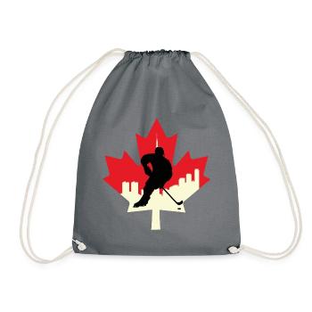 Hockeyplayer Canada - Turnbeutel - Grau - Vorne
