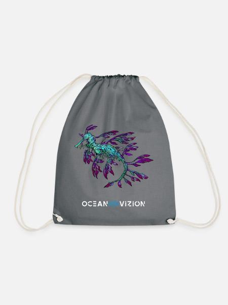 Seedrache Tribal Laub - Turnbeutel - Grau