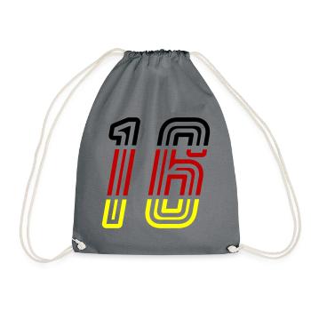 16 Symbole numérique Allemagne - Sac de sport léger - gris - Devant