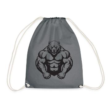 Ours Grizzly Musculation Muscles - Sac de sport léger - gris - Devant