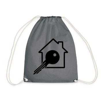 Clé avec clé de maison pour le logo acheté maison - Sac de sport léger - gris - Devant