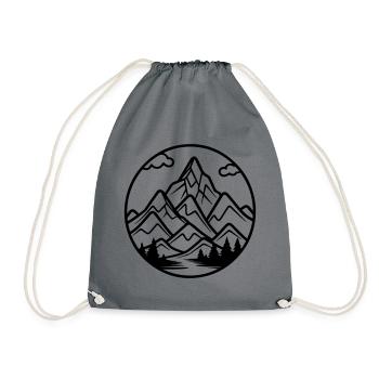 Berge Symbol Natur - Turnbeutel - Grau - Vorne