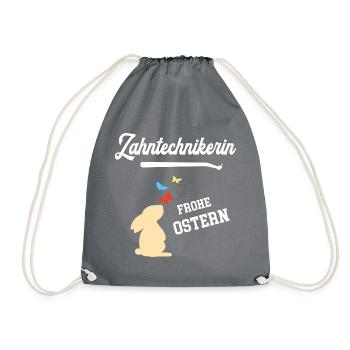 Zahntechnikerin Frohe Ostern Ostergeschenk Dentist - Turnbeutel - Grau - Vorne