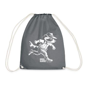 Lenny Hunter Cooles Schwarz-Weiß-Design - Turnbeutel - Grau - Vorne