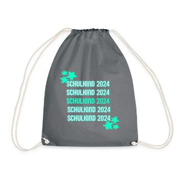 Schulkind 2024 Junge - Turnbeutel - Grau - Vorne