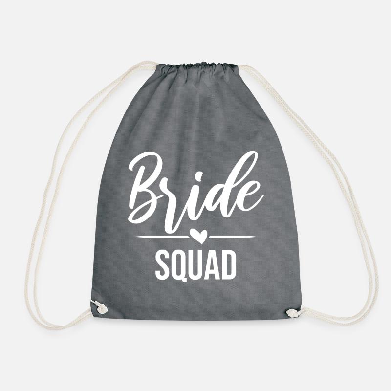 Bride Squad - Brautjungfern - weiß - Turnbeutel - Grau