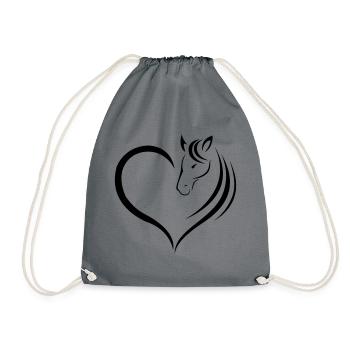 Amants de cheval - Chemise mignonne pour les filles - Sac de sport léger - gris - Devant