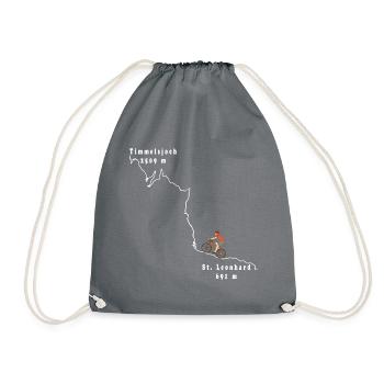 Timmelsjoch Alpine Pass Bike Ride Bike Ride Cycling - Drawstring Bag - grey - Front