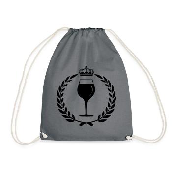 Verre à vin avec couronne de laurier et couronne - Sac de sport léger - gris - Devant