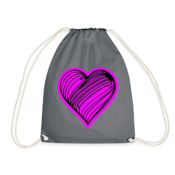 Symbole du cœur Amour - Sac de sport léger - gris - Devant