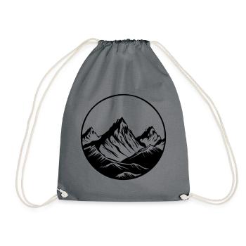 Berge Symbol Mountains - Drawstring Bag - grey - Front