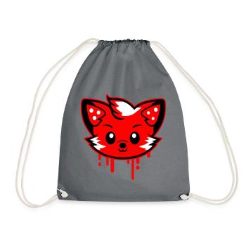 Fox Head Comic Cute - Drawstring Bag - grey - Front