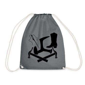 Shoemaker tool logo - Drawstring Bag - grey - Front