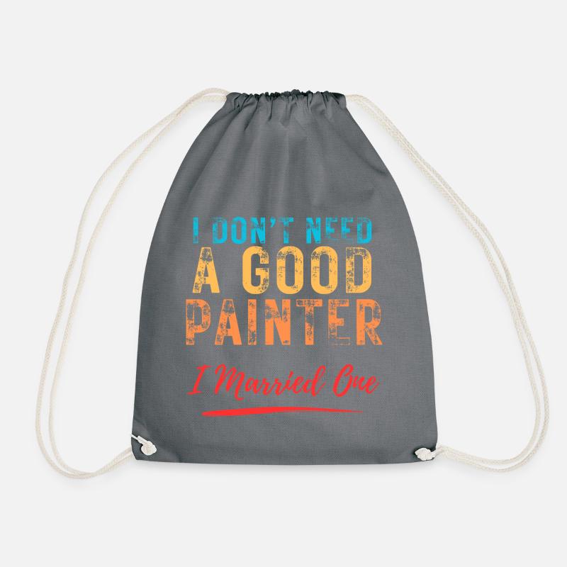 Painter Varnisher Spouse: humorous design - Drawstring Bag - grey
