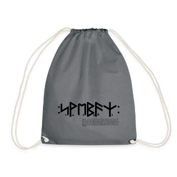 Schwabe (s) "Swebaz" germ. Stamm, Text & Info - Drawstring Bag - grey - Front