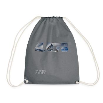 Matterhorn 4.478 mètres photo de montagne avec coordonnées - Sac de sport léger - gris - Devant