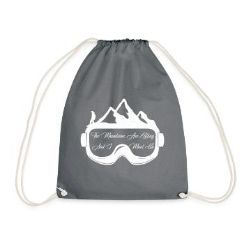 Snowboarding Snowboarding Snowboarding Snowboarder - Drawstring Bag - grey - Front