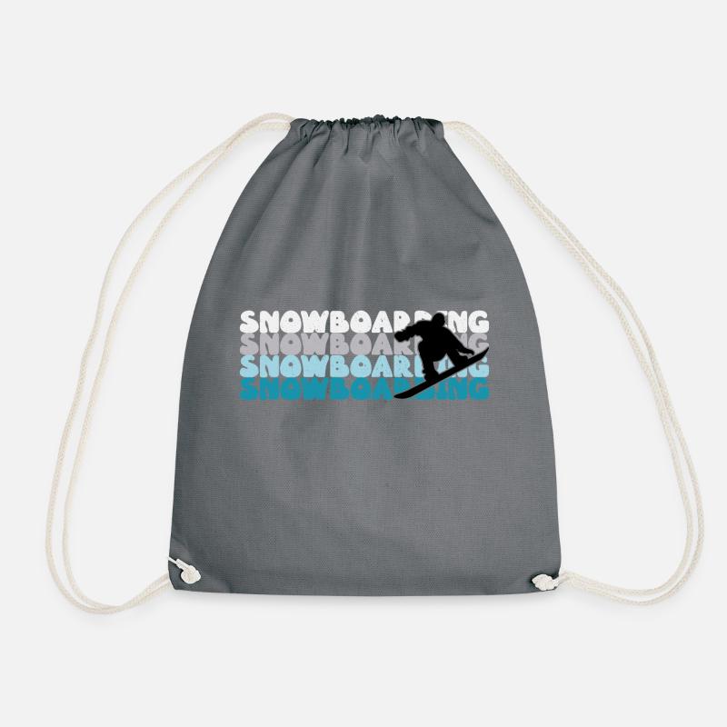 Snowboarding Snowboarding Snowboarding Snowboarder - Drawstring Bag - grey