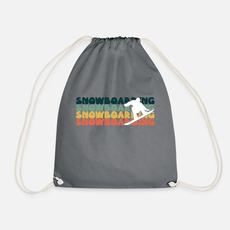 Snowboarding Snowboarding Snowboarding Snowboarder - Drawstring Bag - grey